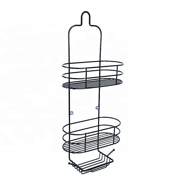 BX Group bathroom black steel wire wall mounted type storage rack bathroom shower shelf shower caddy