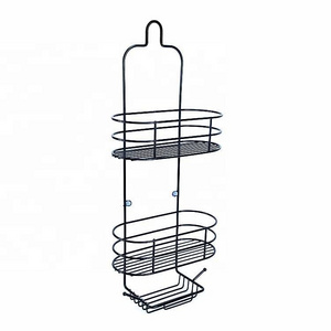 BX Group bathroom black steel wire wall mounted type storage rack bathroom shower shelf shower caddy