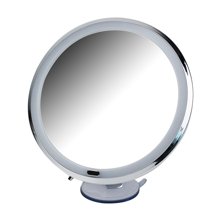 BX high quantity vanity LED round folding 5x magnification makeup mirror with suction cup