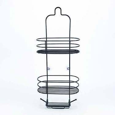 BX Group bathroom black steel wire wall mounted type storage rack bathroom shower shelf shower caddy