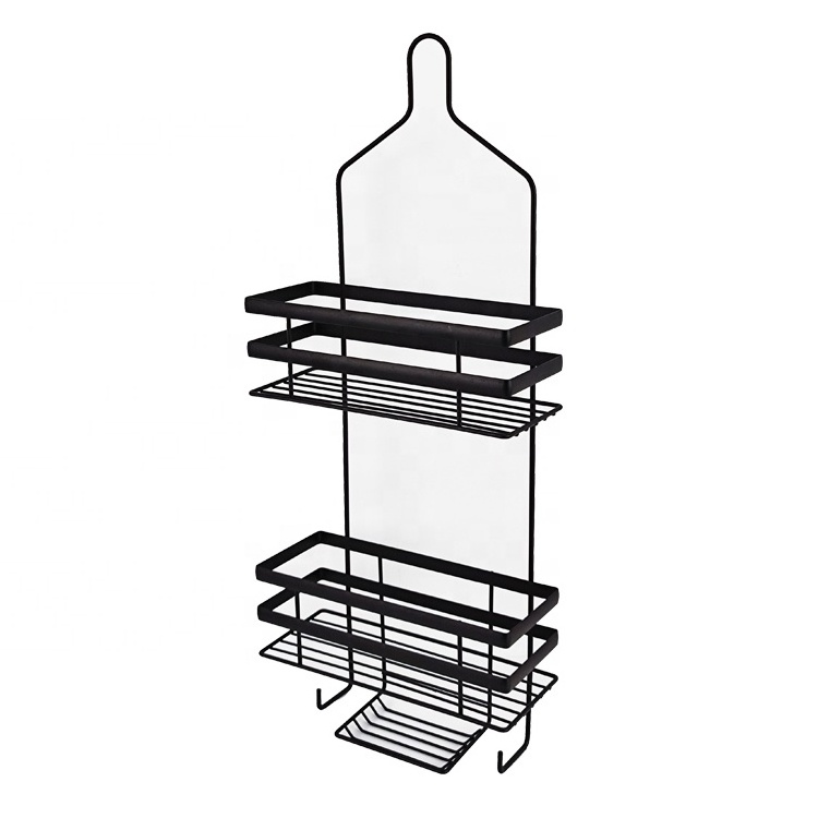 BX bathroom black powder coated shower caddy hanging, bathroom caddy