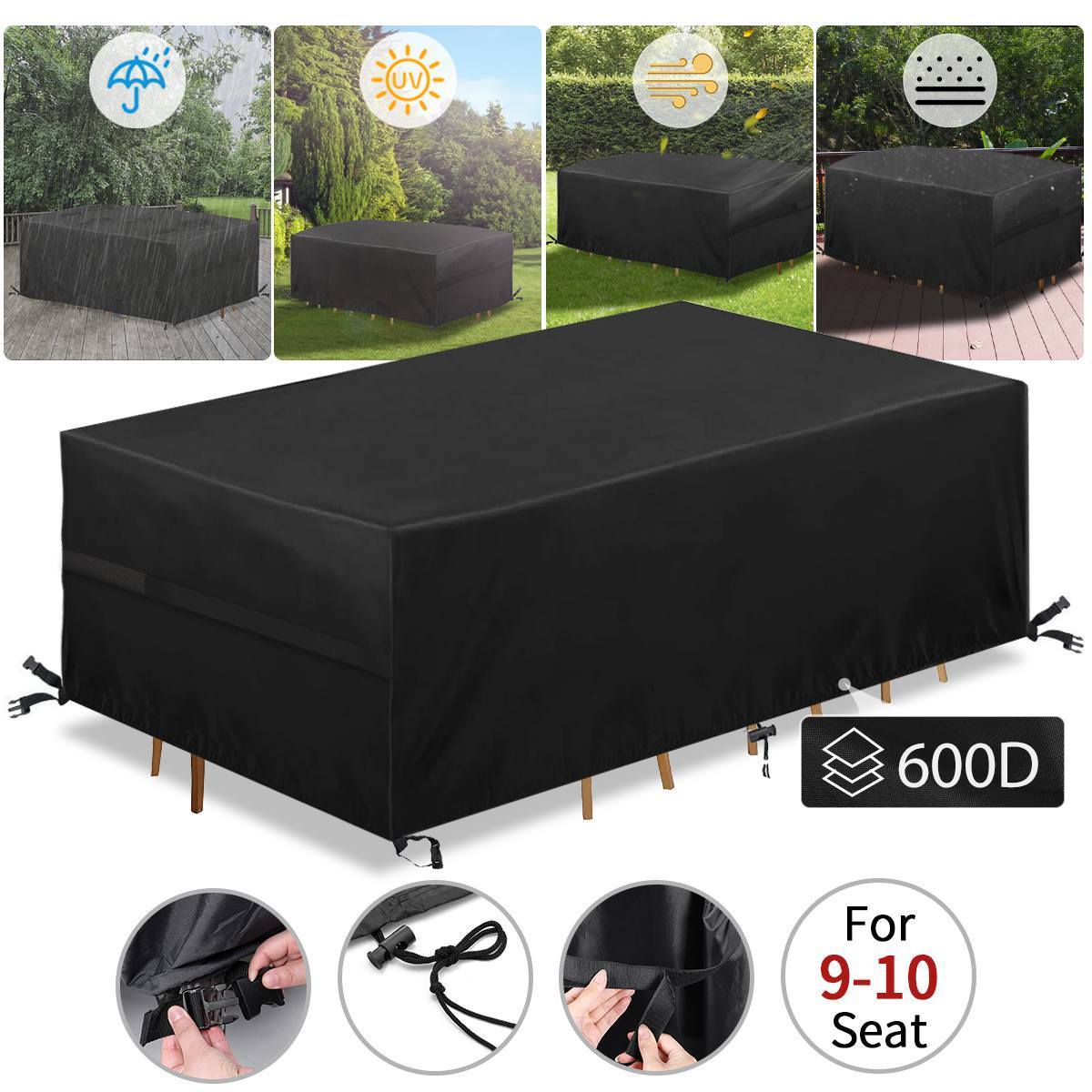 Uv Resistant Patio Lounge Chair Waterproof Furniture Dustproof Table Cover Outdoor Sofa Covers