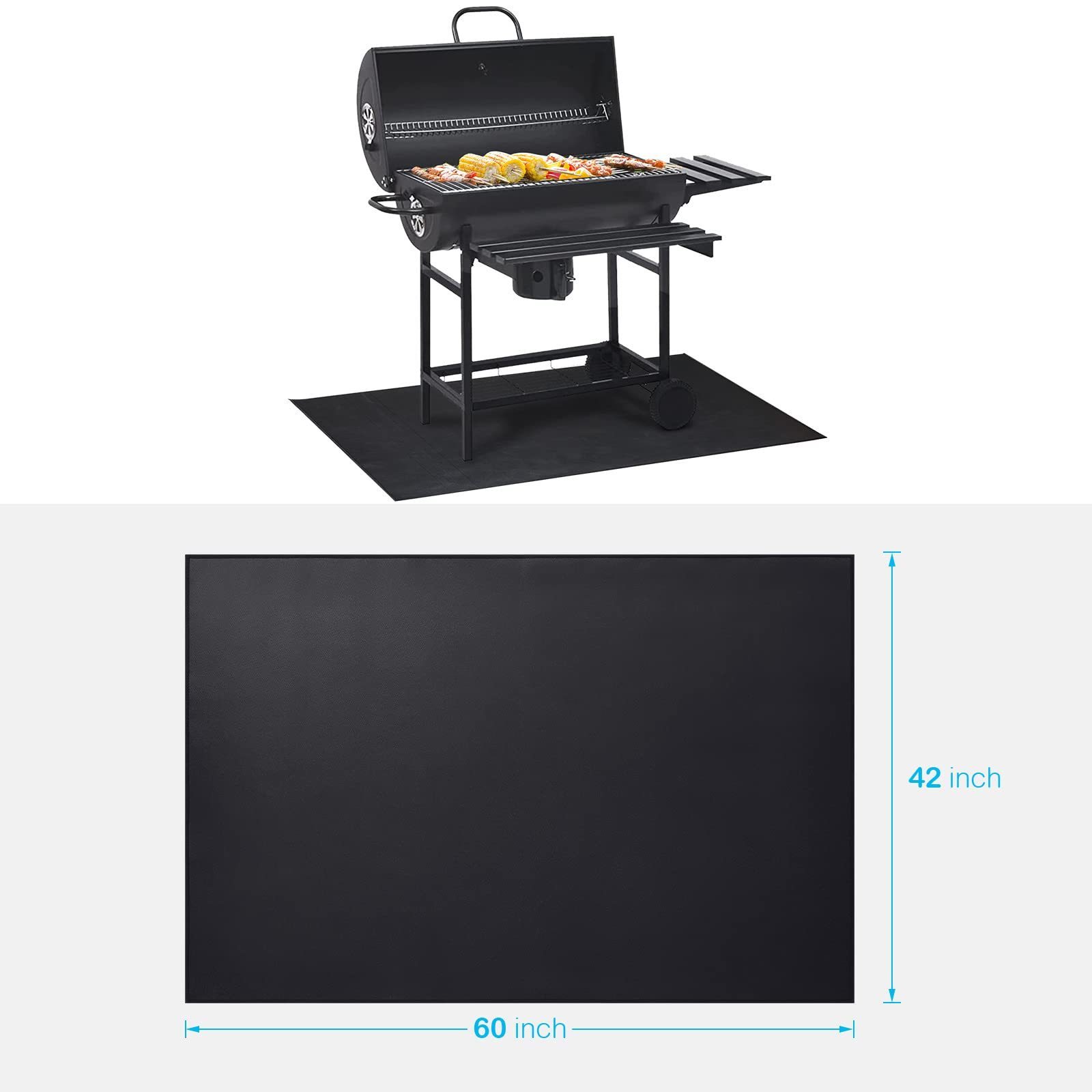 Fiber Glass Silicone Coating Fireproof Fire Pit Mat Premium Deck And Patio Grill Mat Bbq Under Grill Mat