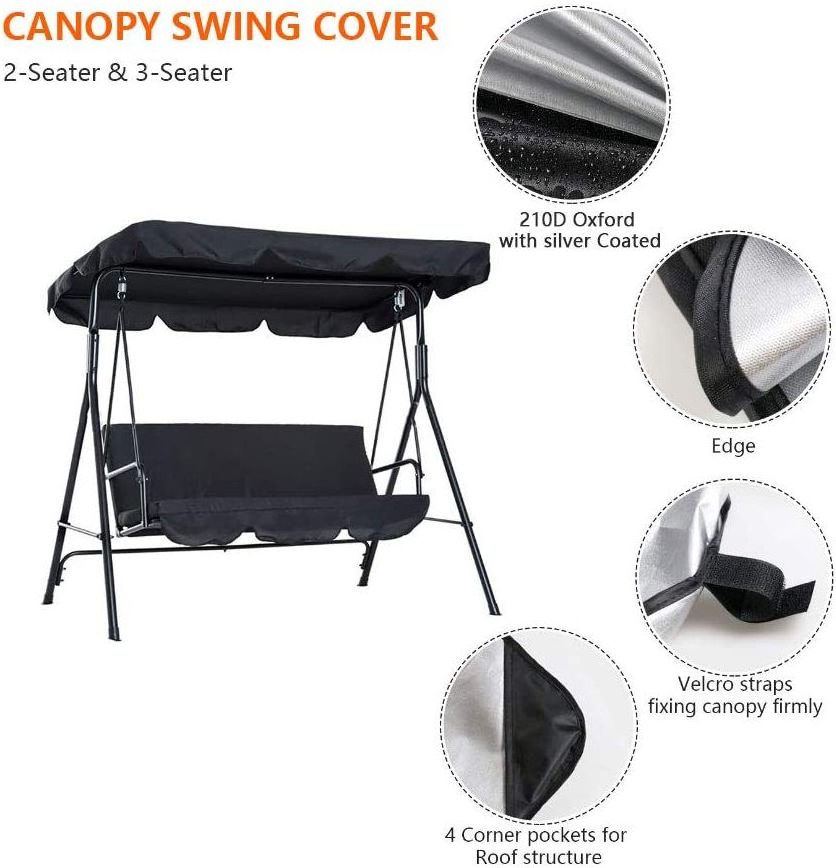 Patio Swing Canopy Cover Swing Seat Cover 3 Seater Swing Seat Cover For Garden Terrace Seat Hammock