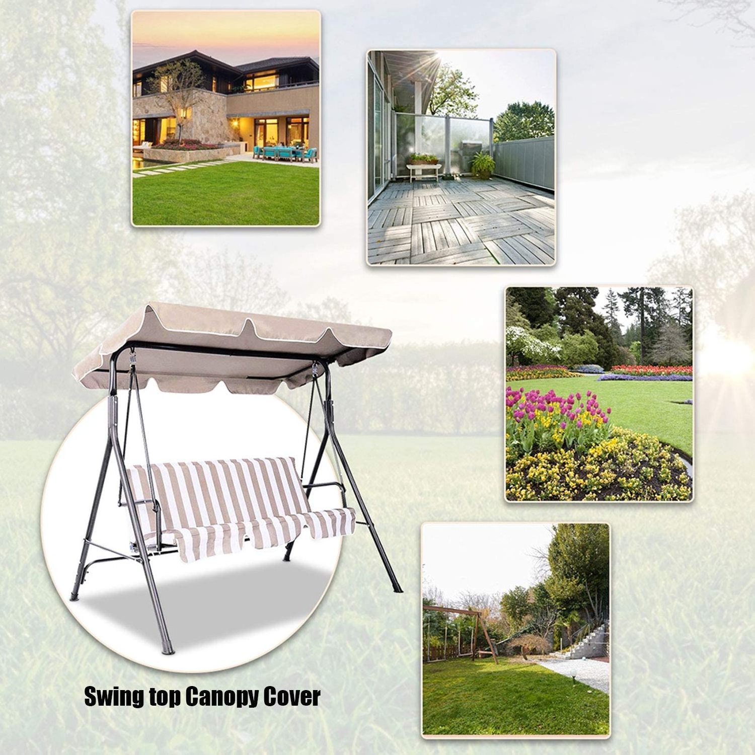 Patio Swing Canopy Cover Swing Seat Cover 3 Seater Swing Seat Cover For Garden Terrace Seat Hammock