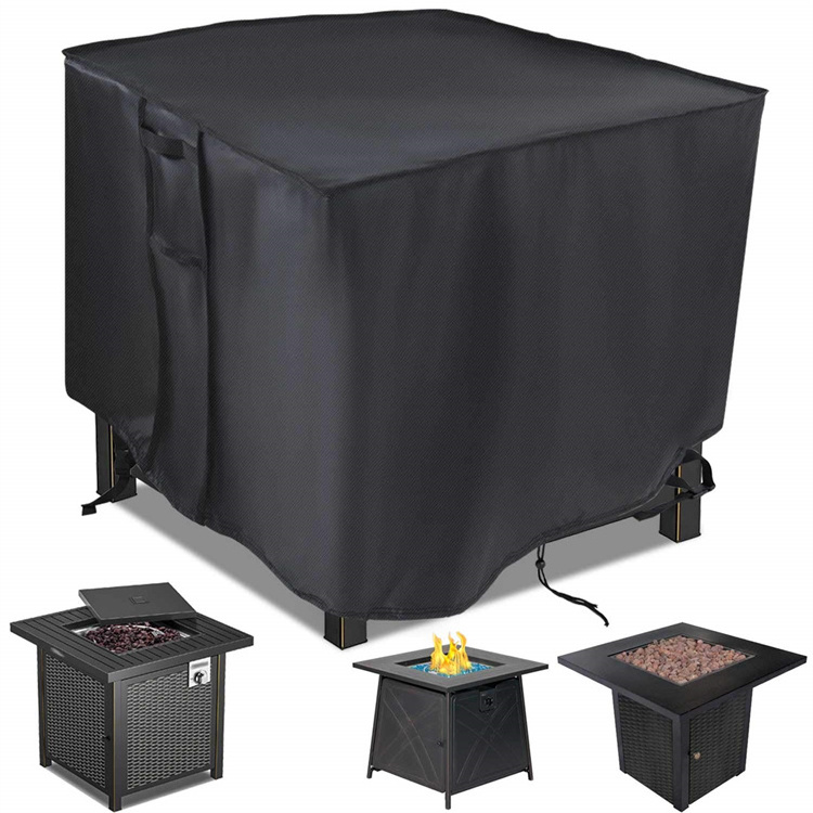 Anti-UV Waterproof 28 inch Propane Fire Pit Cover Square Gas Fireplace Fire Pit Table Cover