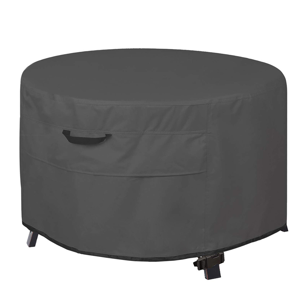 Black Round 36 inch Outdoor Waterproof Fire Bowl Cover Patio Fire Pit Table Cover