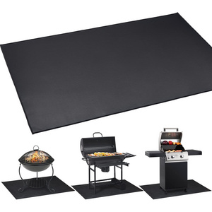 Fiber Glass Silicone Coating Fireproof Fire Pit Mat Premium Deck And Patio Grill Mat Bbq Under Grill Mat