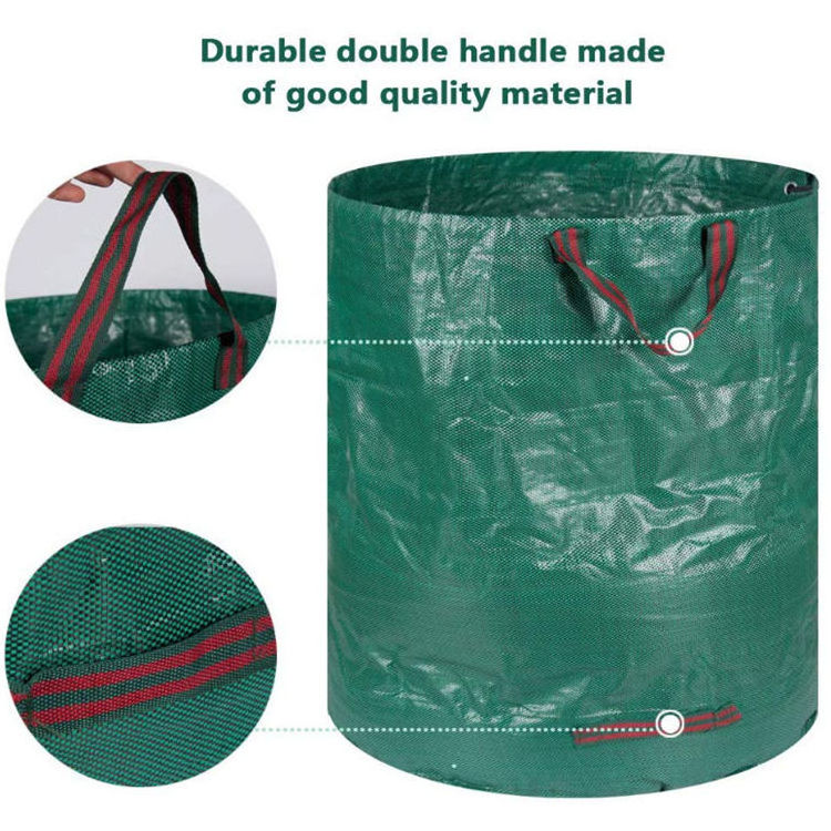 Collapsible Trash Can Waterproof Pop Up Leaf Bag Folding Garden Reusable Yard Waste Bag Pop Up Leaf Trash Can Garden Leaf Bag