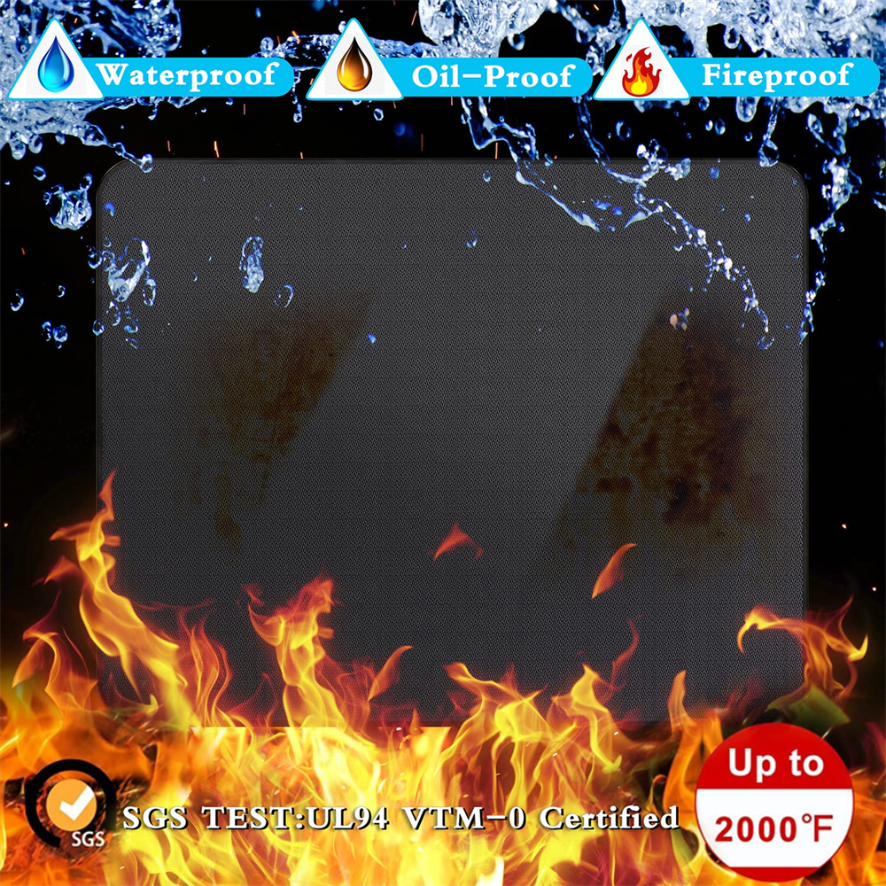 Oil-Proof Waterproof Grill Protector Indoor Fireplace Mat Fire Pit Mat Large 65 x 48 inches Outdoor Under Grill Mat