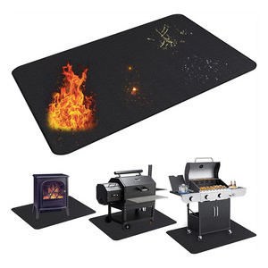 Oil-Proof Waterproof Grill Protector Indoor Fireplace Mat Fire Pit Mat Large 65 x 48 inches Outdoor Under Grill Mat