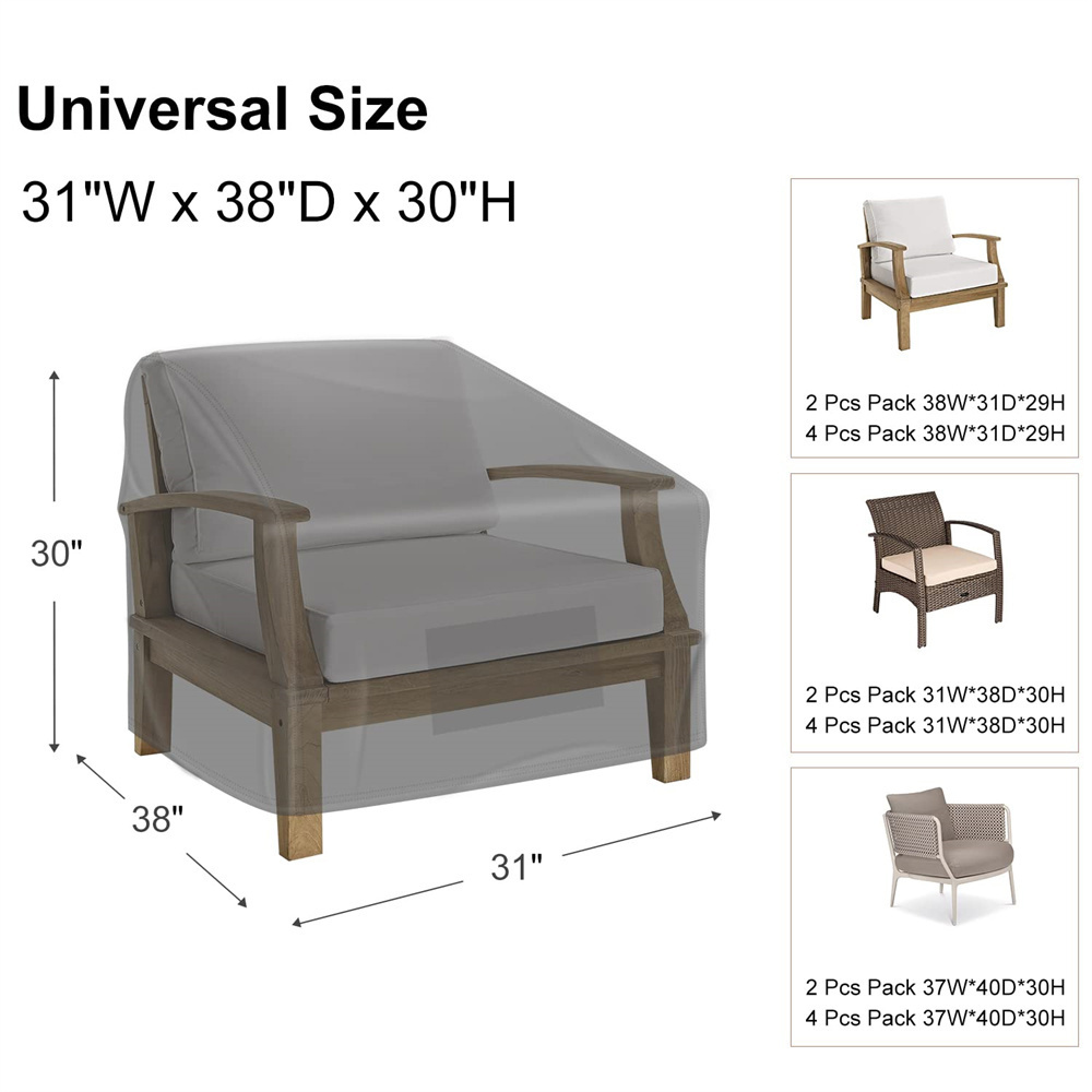 BOXIN Heavy Duty 600D Outdoor Furniture Cover Lounge Deep Seat Patio Chair Covers Patio Garden Chair Cover For Outdoor