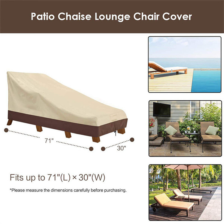 Waterproof Patio Lounge Chair Cover Outdoor Pool Beach Chaise Lounge Covers Protection Dust Cover