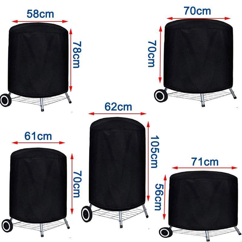 Outdoor Garden 300d Pu Waterproof Round Grill Cover Bbq Cover Outdoor Burning Machine Protective Cover