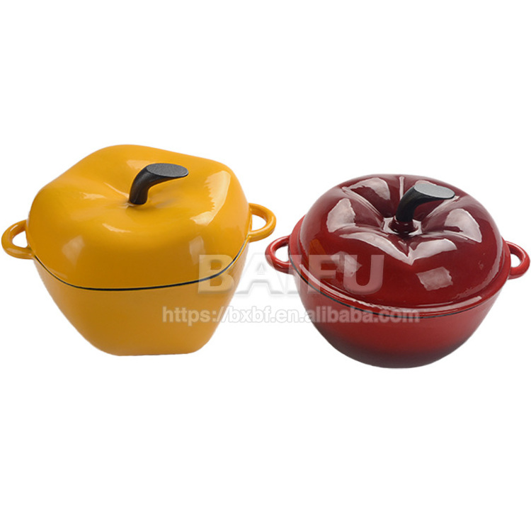 New Coming Cast Iron Enameled Tomato Dutch Oven Pumpkin Casserole Cooking Pot