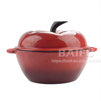 New Coming Cast Iron Enameled Tomato Dutch Oven Pumpkin Casserole Cooking Pot