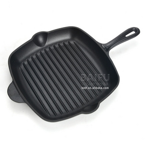 11" Grill Pan Black Nonstick Griddle for Meat Fish and Vegetables Grilling Frying Sauteing Pre-Seasoned Square Skillet