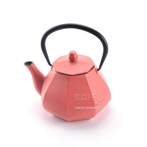 Diamond Teapot Cast Iron Japanese Tetsubin tea kettle Stainless Steel Infuser for Loose Leaf Tea Enameled Interior tea pot