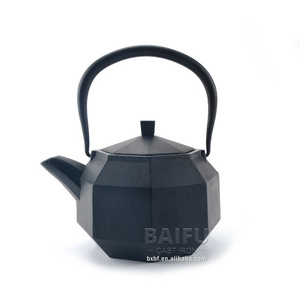 Black Diamond Teapot Cast Iron Japanese Tetsubin tea kettle with Infuser for Loose Leaf Tea Enameled Interior tea pot