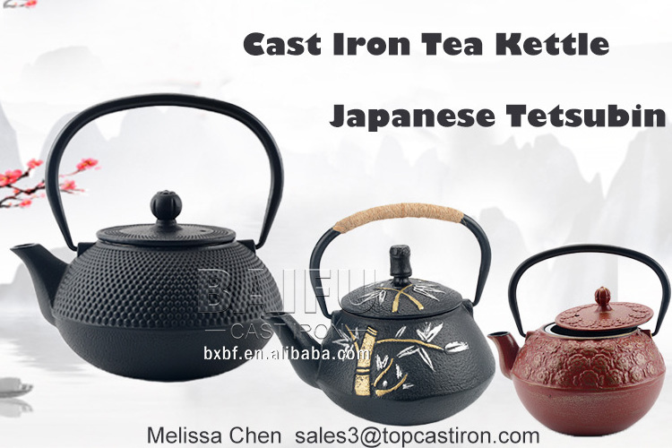 Chinese Classic Cast Iron Teaware Teapot Golden Cast Iron Tea Kettle 800ml/27 Ounce