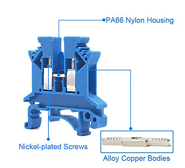 CNBX Factory Price UK waterproof din rail electric plastic screw clamp terminal block