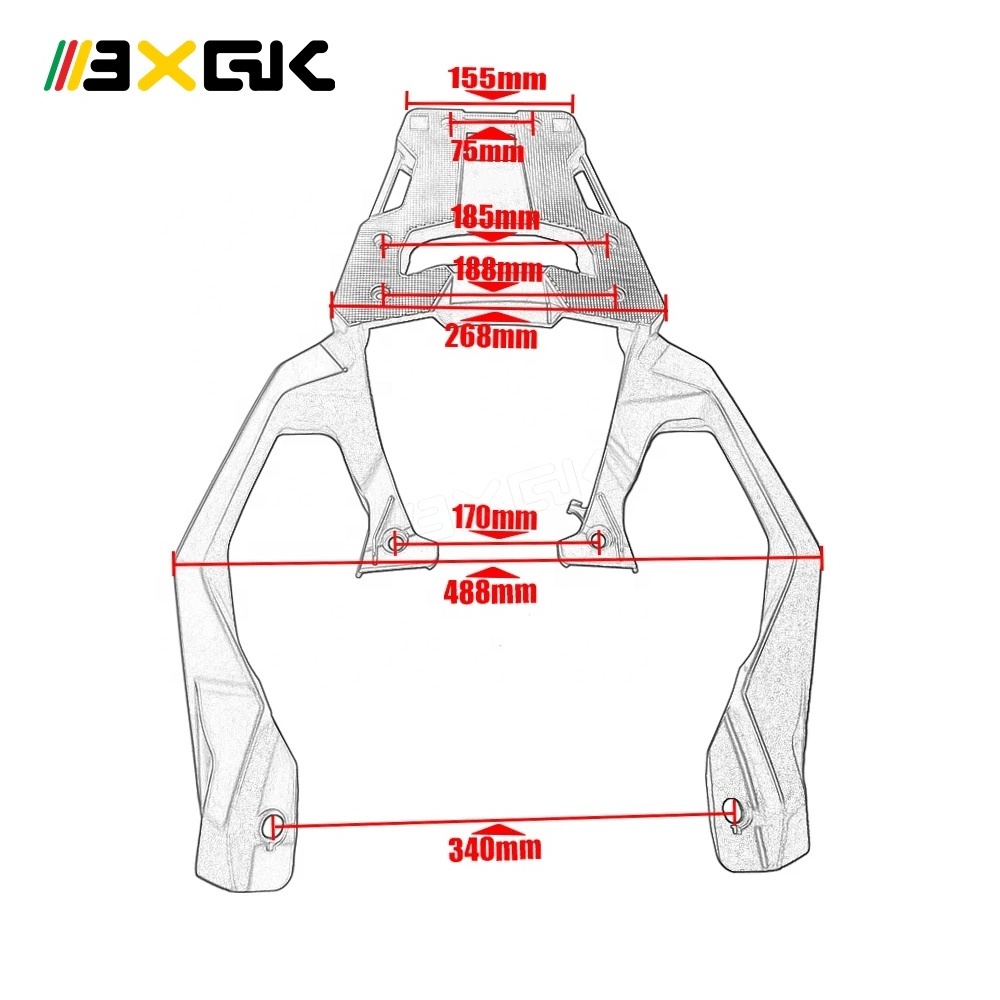 For HONDA XADV750 Forza750 X-ADV 750 2021-2024 Motorcycle Accessories Rear Luggage CNC Aluminum Rack Cargo Rack