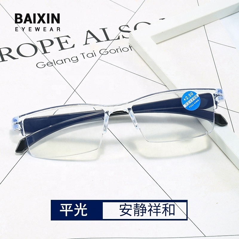 New Arrival Anti Blue Light Reading Glasses 100 To 400 Degree Smart Zoom Yellow Green Blue White Magnifying Eyeglasses Wholesale