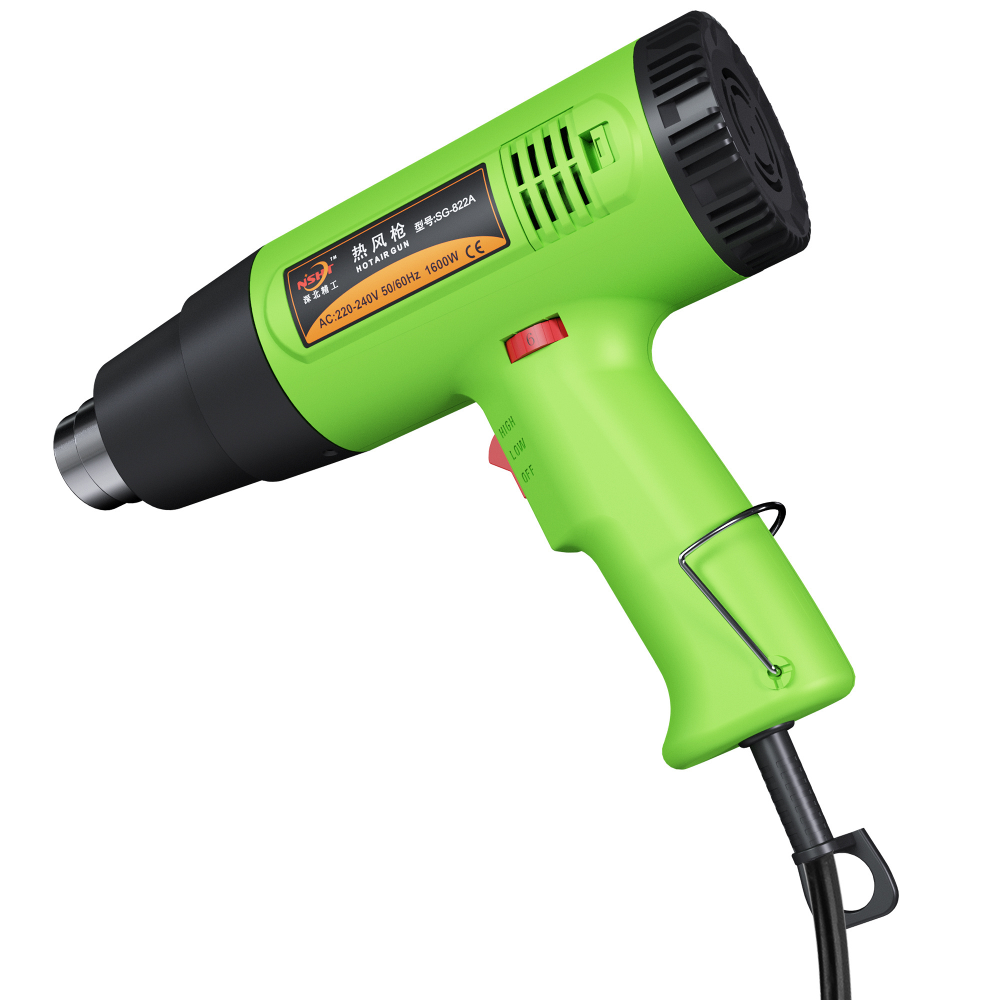 Heat Gun SG-822A Rapid Heating High Speed Wind Hot Air Gun Temperature Adjustable Handheld for Shrink Wrap