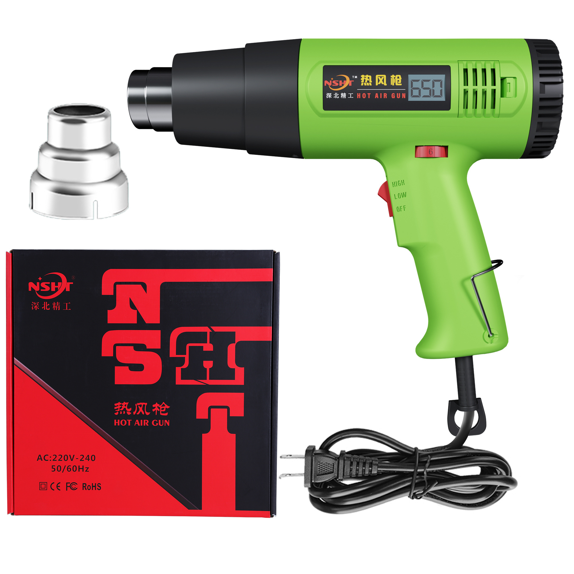 SG-822B 2000W Heat Gun 110V/220V Rapid Heating High Speed Wind Hot Air Gun with LCD Display Temperature Adjustable