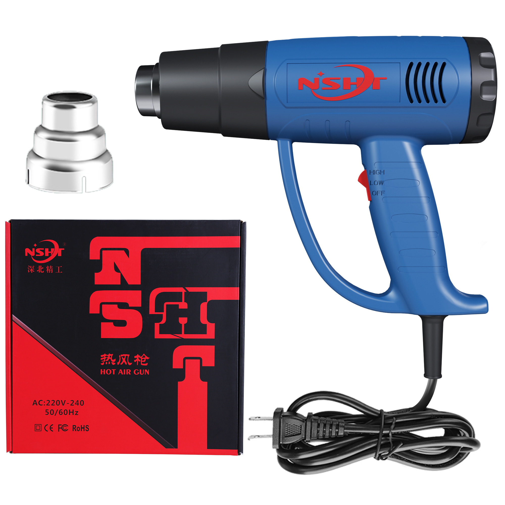 SG-8162E Heat Gun 2000W Electric Hot Air High Performance Gun with Infinitely Temperature Adjustable Industrial Heater