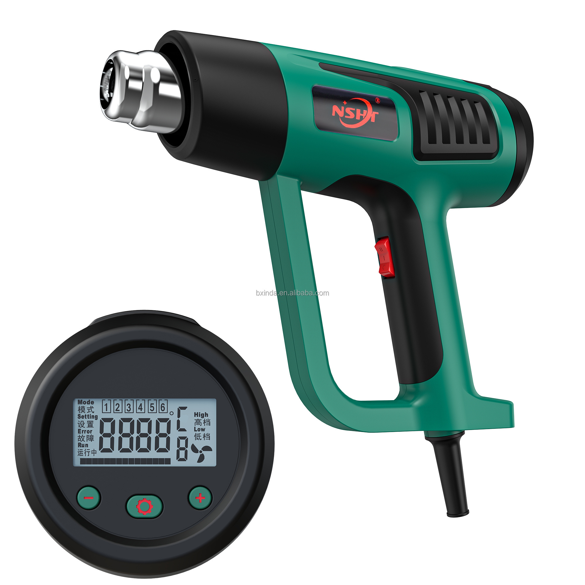 Heat Gun Hot Air Gun Intelligent Digital Temperature Control 9Modes 2000W Fast Heating Variable Two Air Flow Speed LCD Display