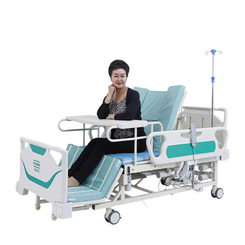 Electric home care timotion motor medical bed for disabled patient at home with toilet