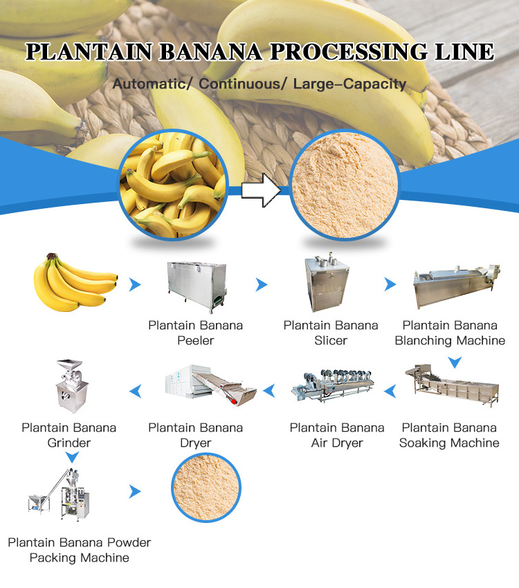 Factory Banana Flour Making Machine Plantain Banana Powder Processing Production Line