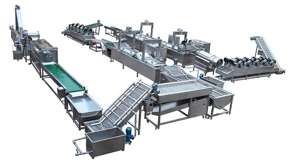 100kg Small Scale Fully Automatic Potato Chips French Fries Processing Production Line Potato Half-Fried Making Machine