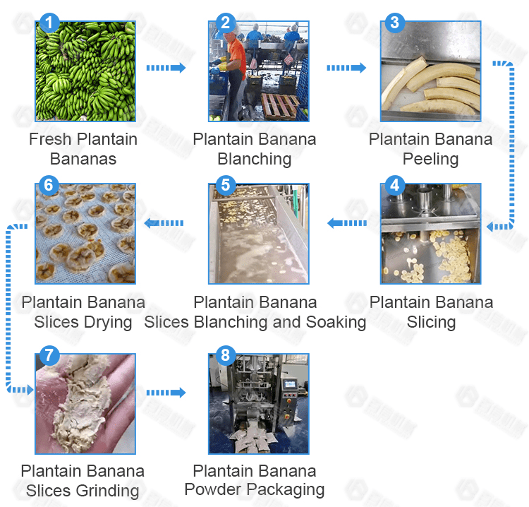 Automatic Plantain chips Powder production line auto banana chips processing plant industrial Plantain making machine equipment