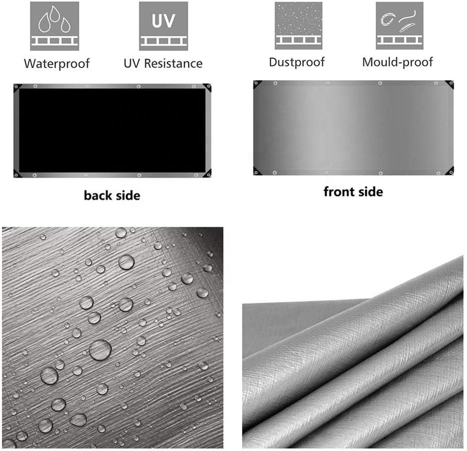 Multi-Purpose Tarp Waterproof Shelter Heavy Duty Tarp Poly Material with Grommets Fit for Tarpaulin Canopy