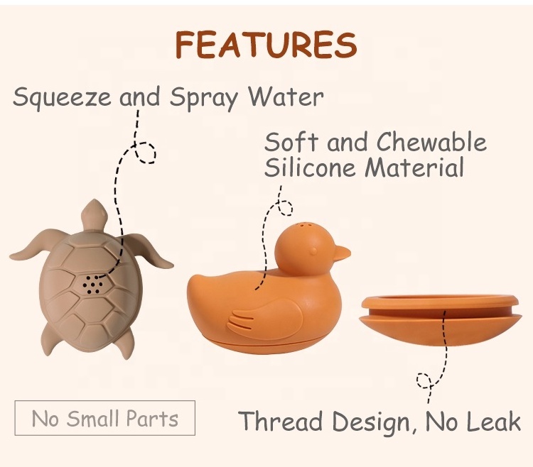 Bpa Free Rubber Kid Baby Bath Tub Duck Toy Neutral Custom Water Spray Silicone Animal Bath Toy Octopus Dolphin Kids Bath Tub Toy