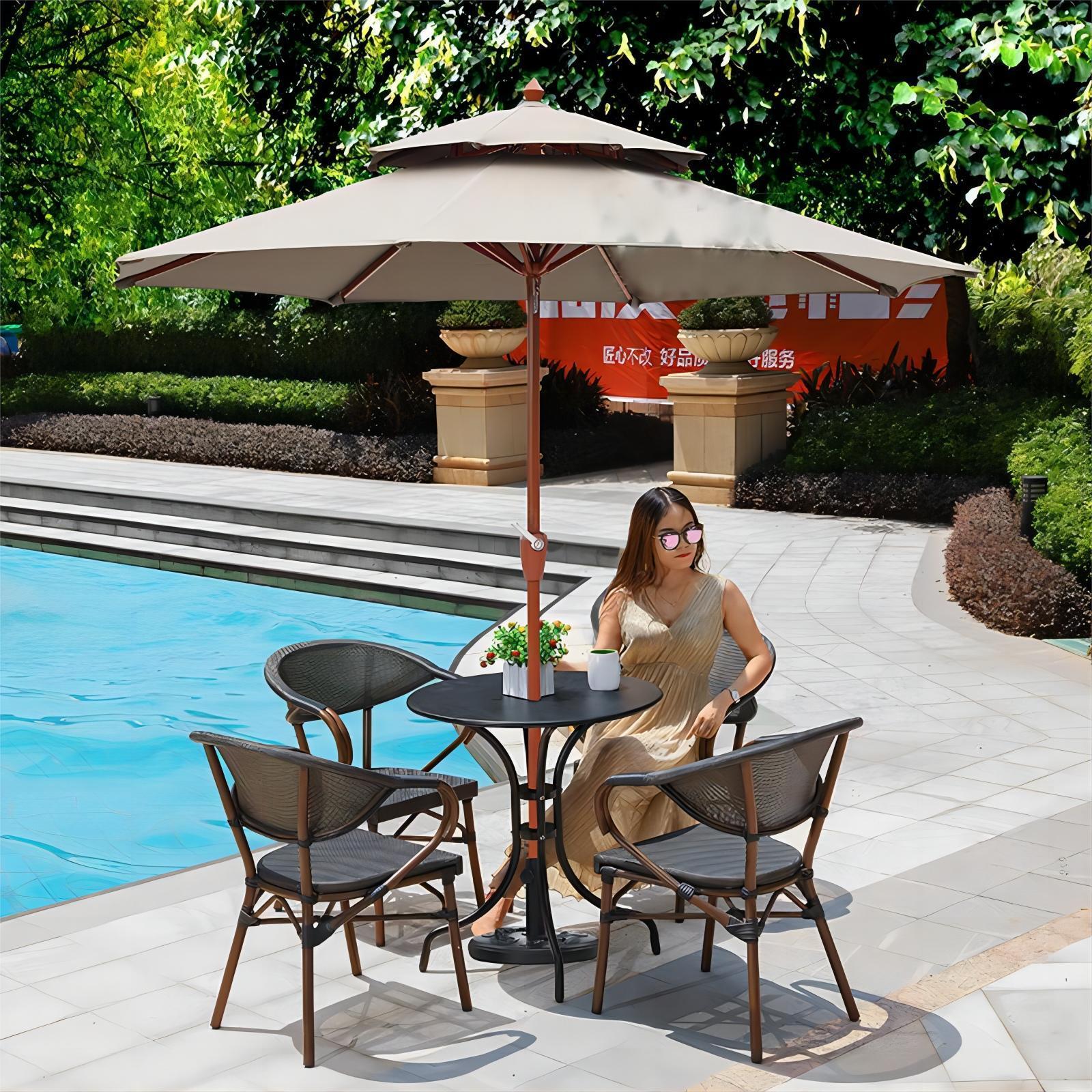 Outdoor courtyard outdoor large sun umbrella advertisement Folding center column balcony table and chair umbrellas