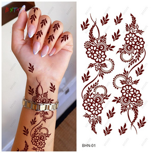 Custom Brown Henna Temporary Tattoo Stickers Lace Pattern Fake Tattoos Mystery Sexy Mandala Flower Waterproof Henna Sticker