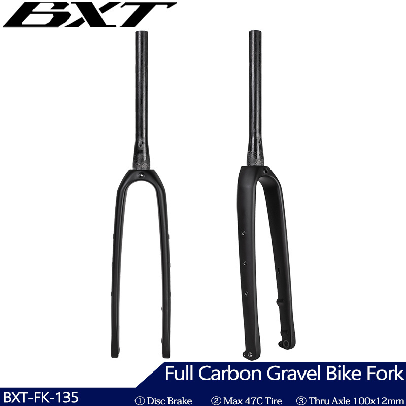 Carbon Gravel Fork 700C Disc Brake Road Bicycle Hidden Cable Routing Thru Axle  OEM XC Mountain Bikes Carbon Fiber Gravel Fork