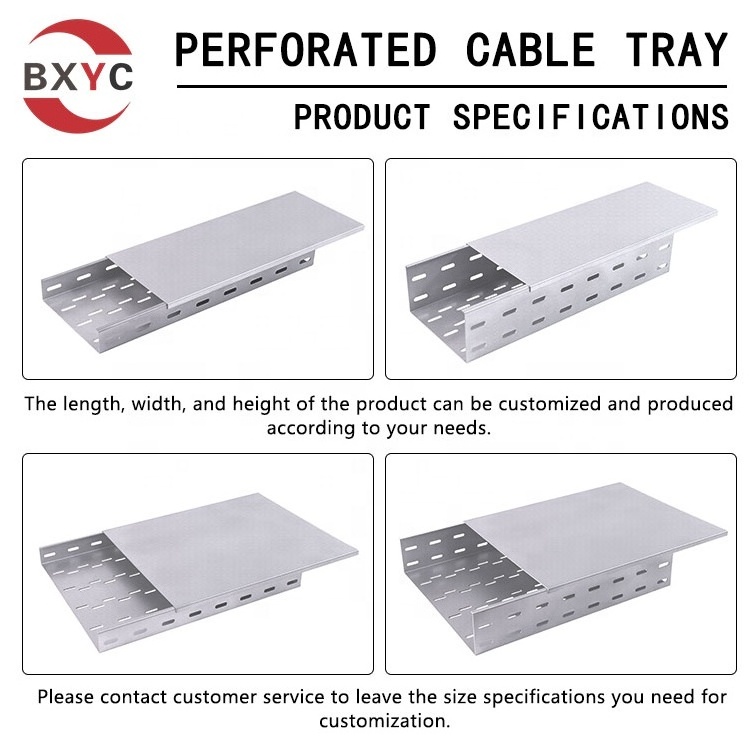 High Quality Indoor and outdoor Metal Steel Fireproof Powder Coated HDG Perforated Cable Tray With Accessories