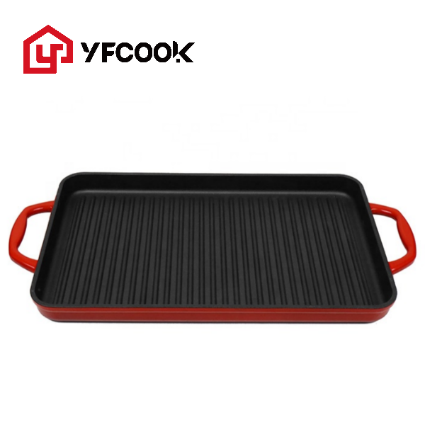 YFCOOK Free Sample PFOA free Kitchenware Dutch Oven Non-stick 7 Pieces Red Enamel Cast Iron Cookware Set Casserole Pots and Pans