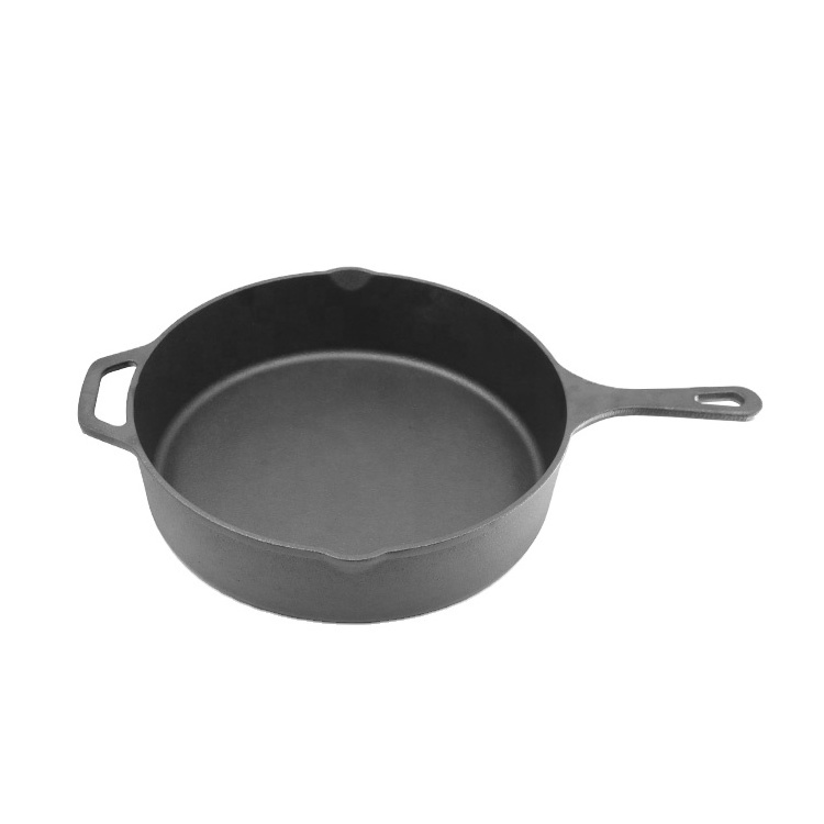 Factory Supply 30CM Cookware Low in price Round Shape Nonstick Cast Iron Frying Pan with Handle for Paella