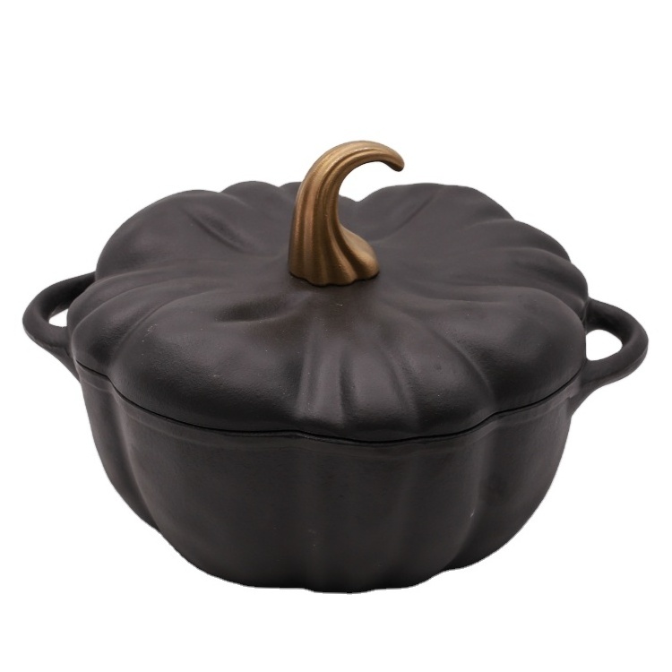 23/26CM Enameled Cast Iron Pumpkin Shape Stew Pot Casseroles Dutch Oven Cookware Set Enamelware Casserole and Soup Pot