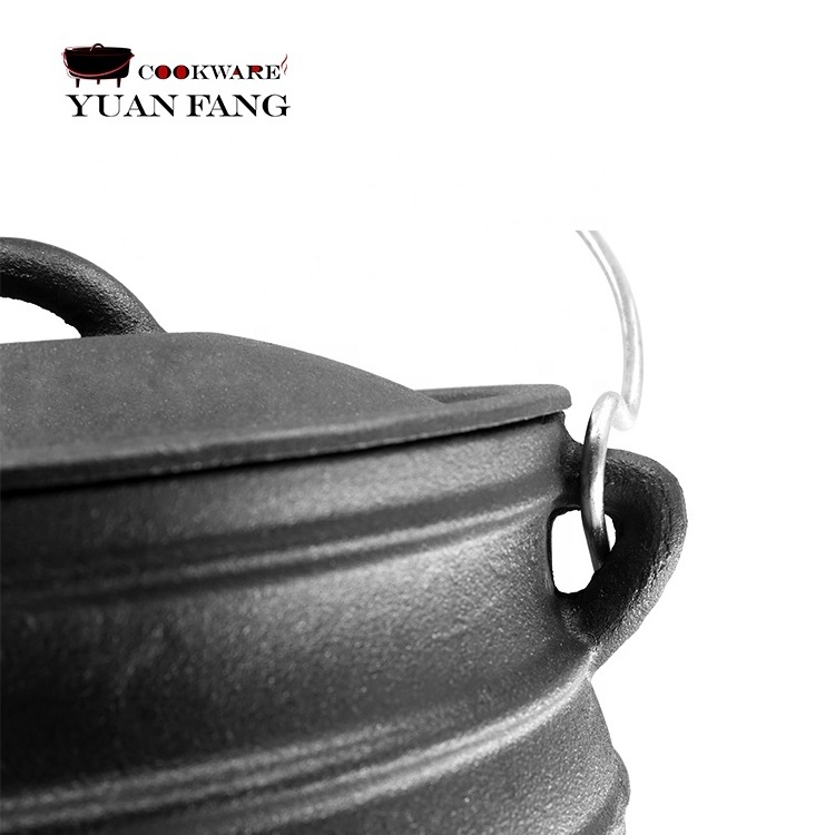 Wholesale Factory Price 11/14/24/26/30/32CM South African Pot Black Outdoor Cooking  Pots Cast Iron Cauldron for Cooking