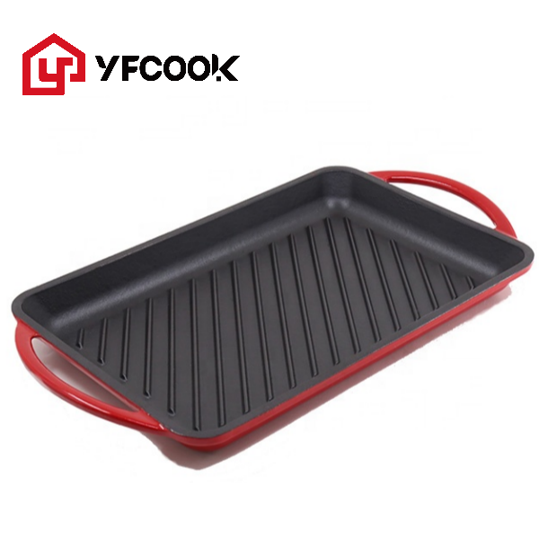 YFCOOK Free Sample PFOA free Kitchenware Dutch Oven Non-stick 7 Pieces Red Enamel Cast Iron Cookware Set Casserole Pots and Pans