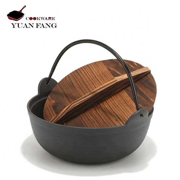 Hot Sale Camping Cookware 20/24/26/28CM Japanese Sukiyaki Pot Cauldron Cast Iron Stew Pot Camping Stew Cauldron