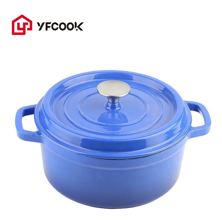 Factory Customised Color 10/16/20/22/24/26/28CM Dutch Oven Enameled Cast Iron Casserole Cooking Cookware with lid