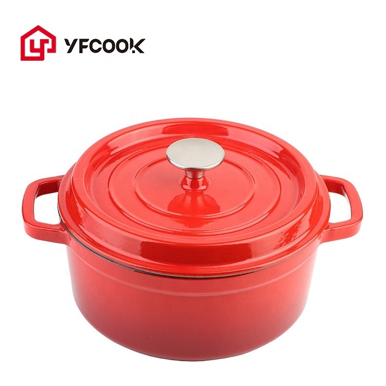 Factory Customised Color 10/16/20/22/24/26/28CM Dutch Oven Enameled Cast Iron Casserole Cooking Cookware with lid