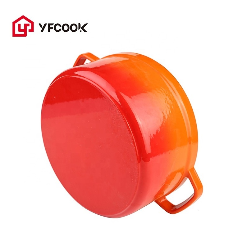 Factory Customised Color 10/16/20/22/24/26/28CM Dutch Oven Enameled Cast Iron Casserole Cooking Cookware with lid